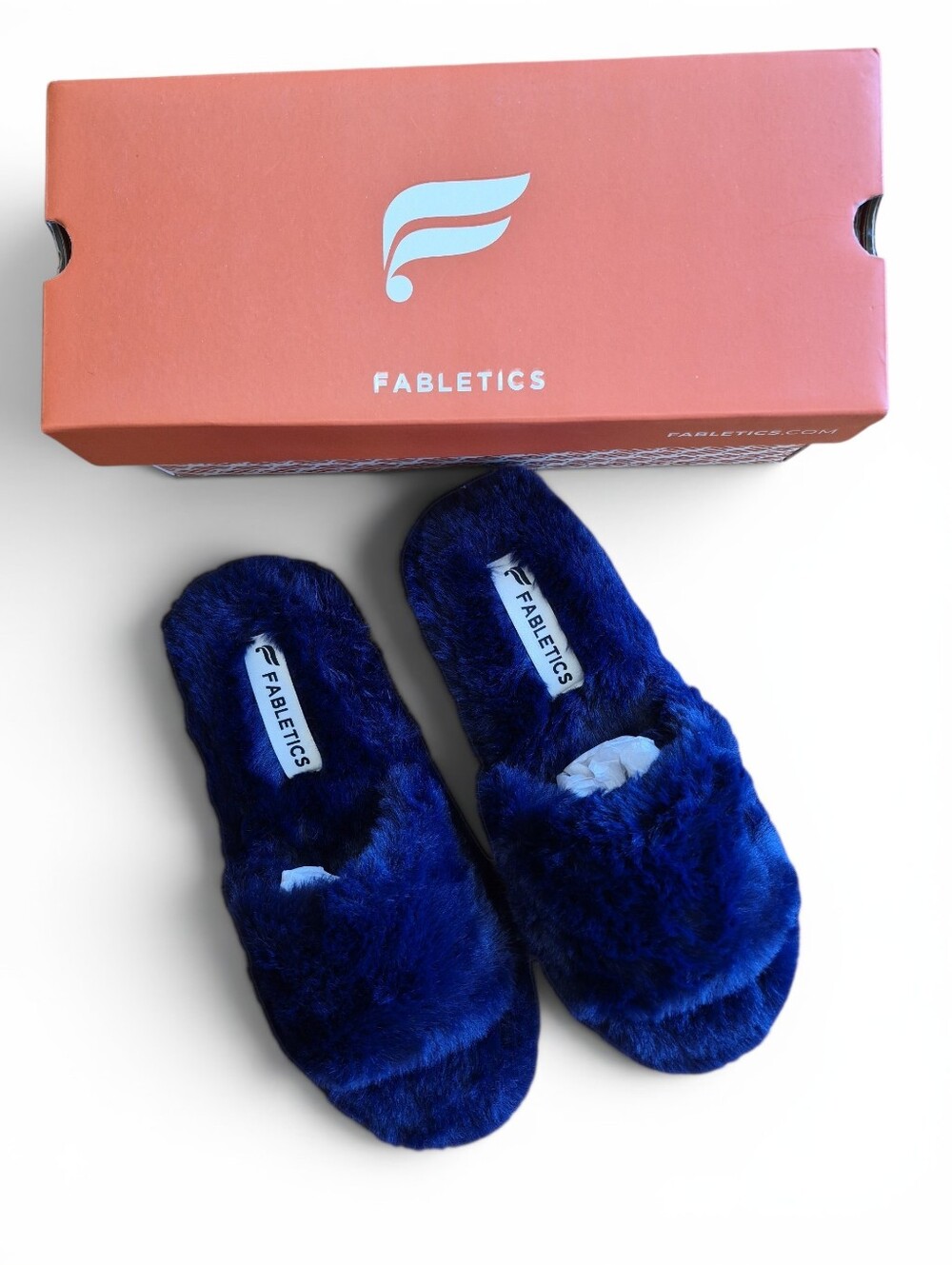 Fabletics Faux Fur Slipper Slides NIB